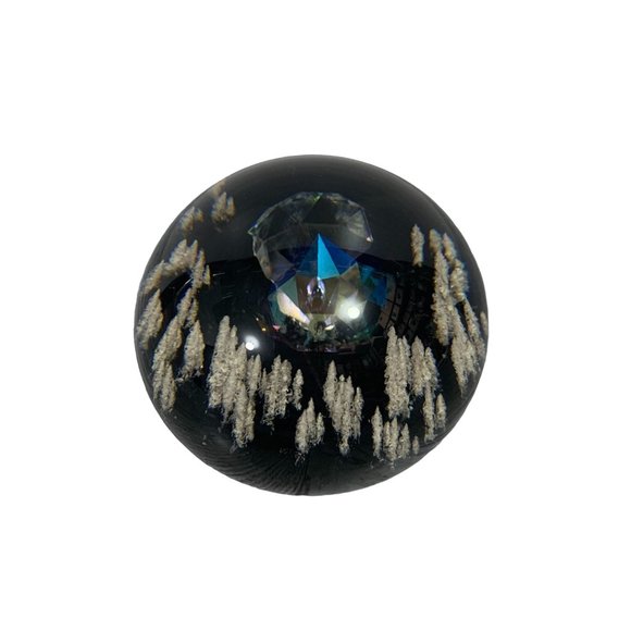 Tarax Infinity Lucite Crystalized  Forest Gem  Winter Wonderland Paperweight - Picture 1 of 8